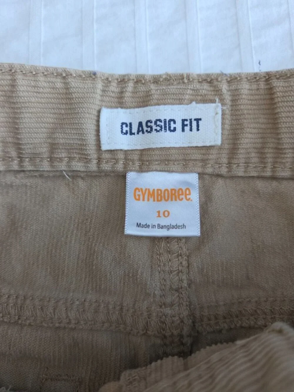 Gymboree Boys Corduroy Pants Size 10 Khaki Classic Fit 100% Cotton
